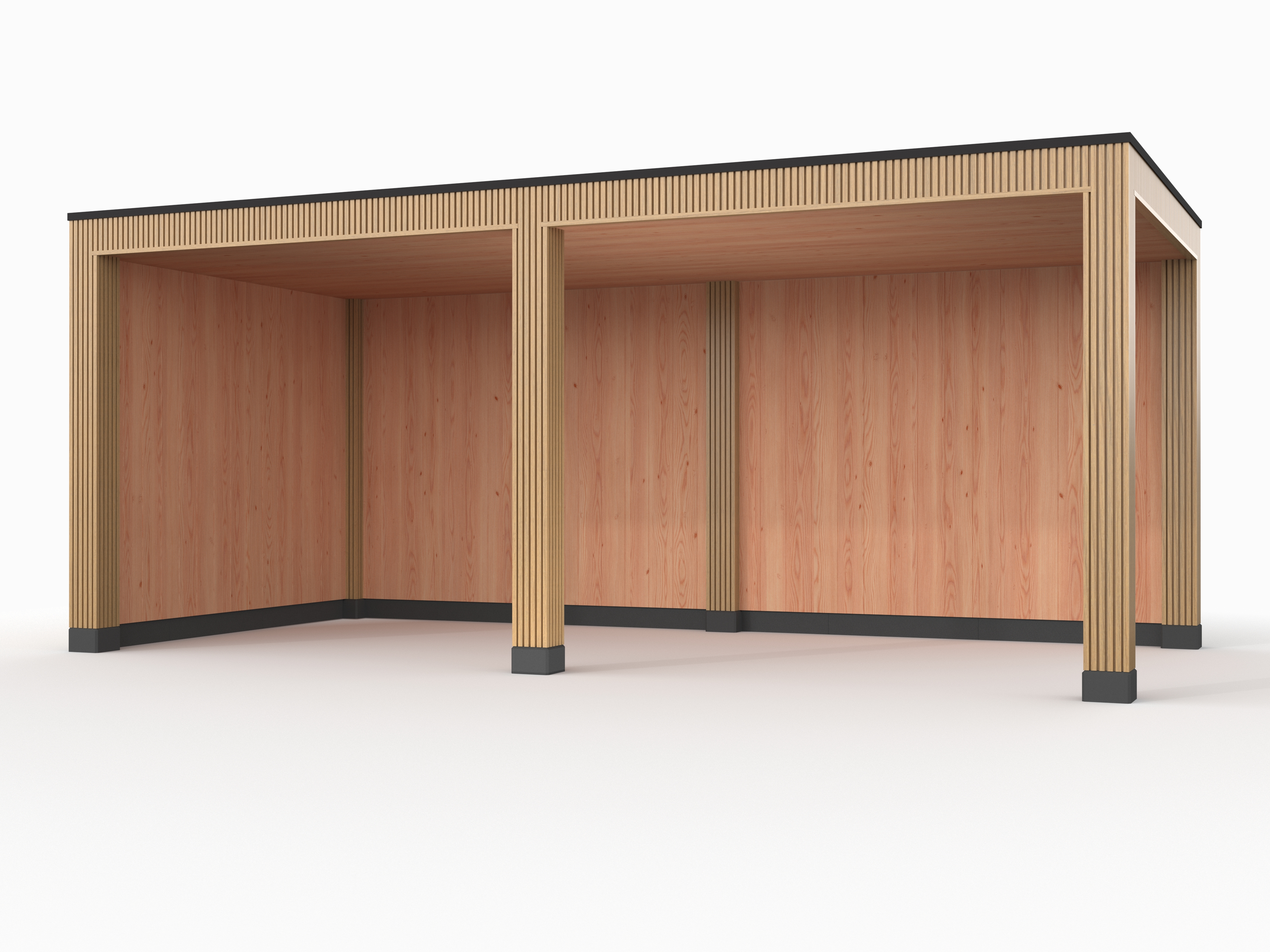 Douglas overkapping, 600 x 300, met achterwand en zijwand, Westwood Rhombus Red Cedar - Afbeelding 1